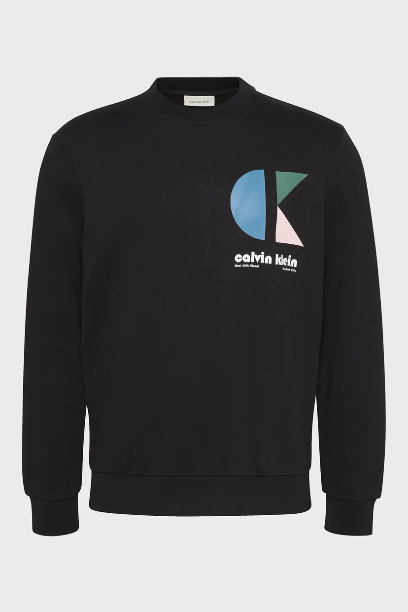 Чоловічий чорний світшот LS EU 350TERRY CK BAUHAUS LOGO C 6