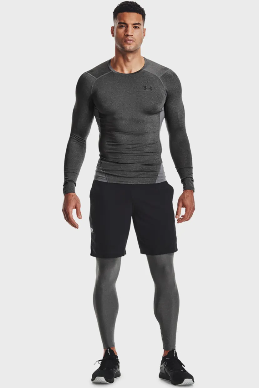 Мужские серые тайтсы UA HG Armour Leggings 4