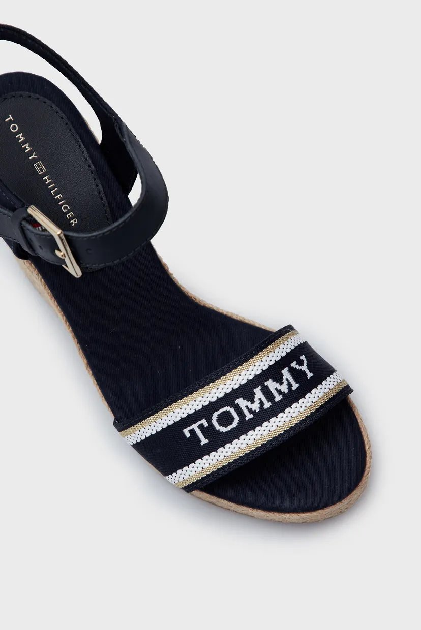 Жіночі темно-сині босоніжки MONO WEBBING HIGH WEDGE SANDAL 4
