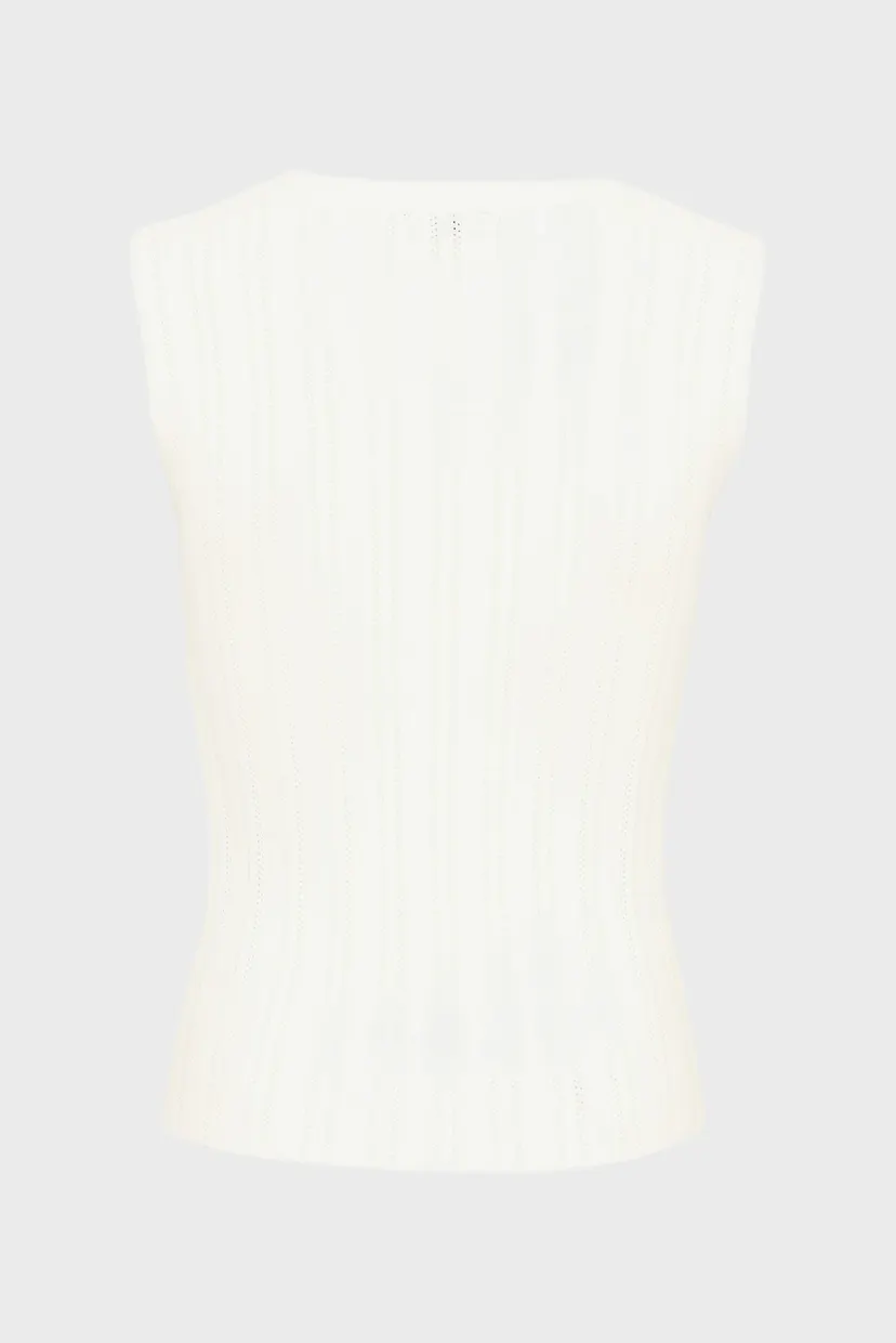 Женский белый топ LILY Classic ajour tanktop 5