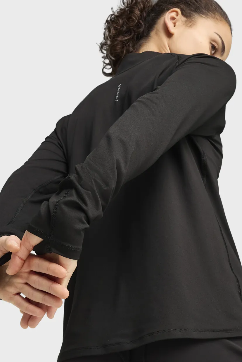 Женский черный лонгслив RUN VELOCITY CLOUDSPUN 1/4 Zip Women 5