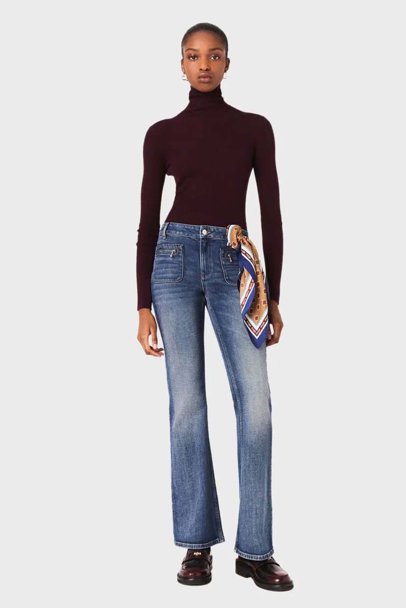 ｍａｙｕｒｉａ　0730 Женские синие джинсы Bootcut MAJE MFPJE00730_BLUE — MD-Fashion