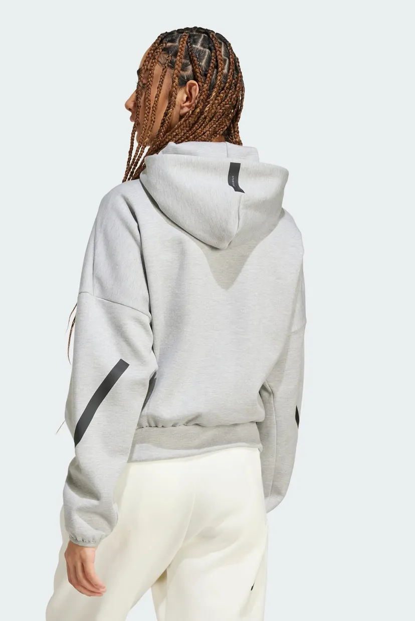Женское светло-серое худи adidas Z.N.E. Full-Zip 3