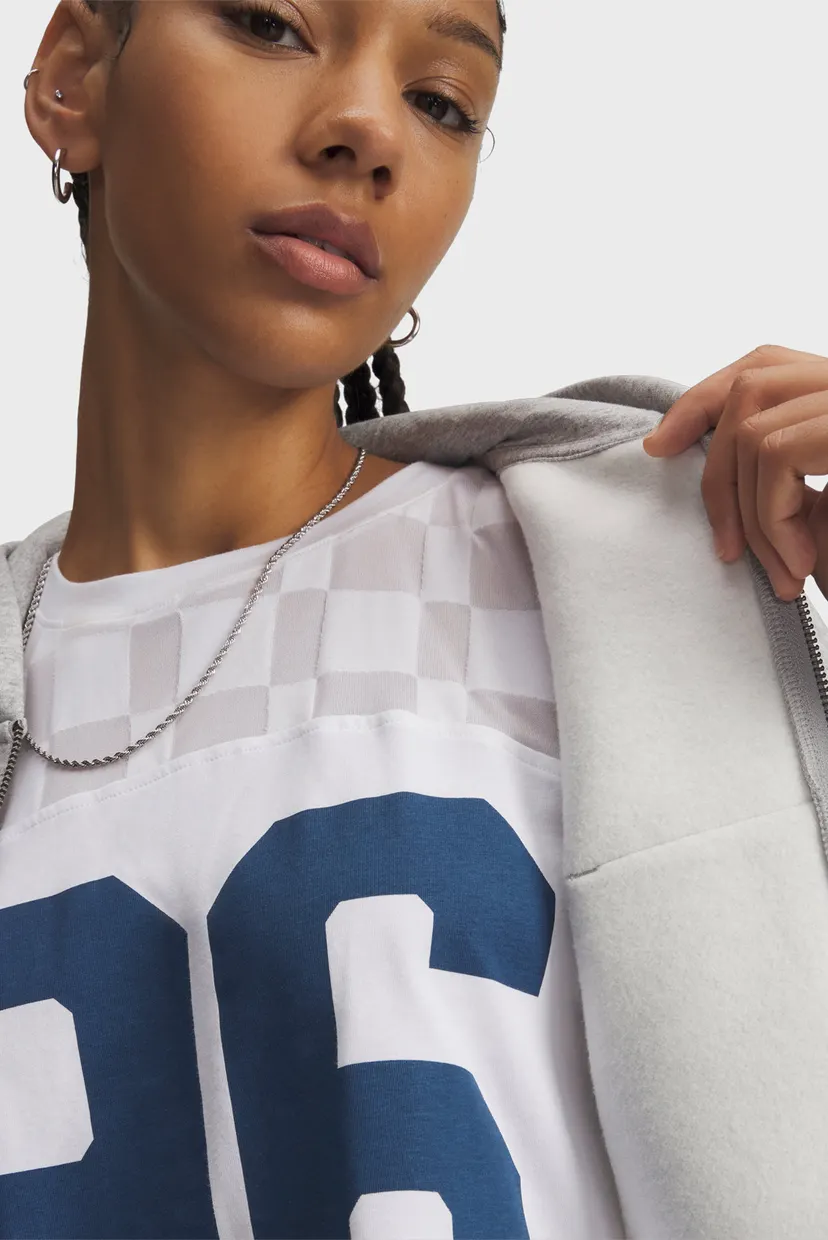Жіноче сіре худі UA Icon Fleece Nov FZ 3