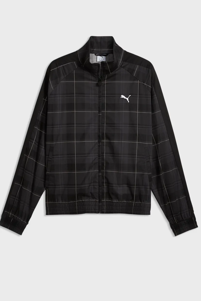Чоловіча чорна картата вітровка T7 Relaxed Tartan Track Jacket Men 5