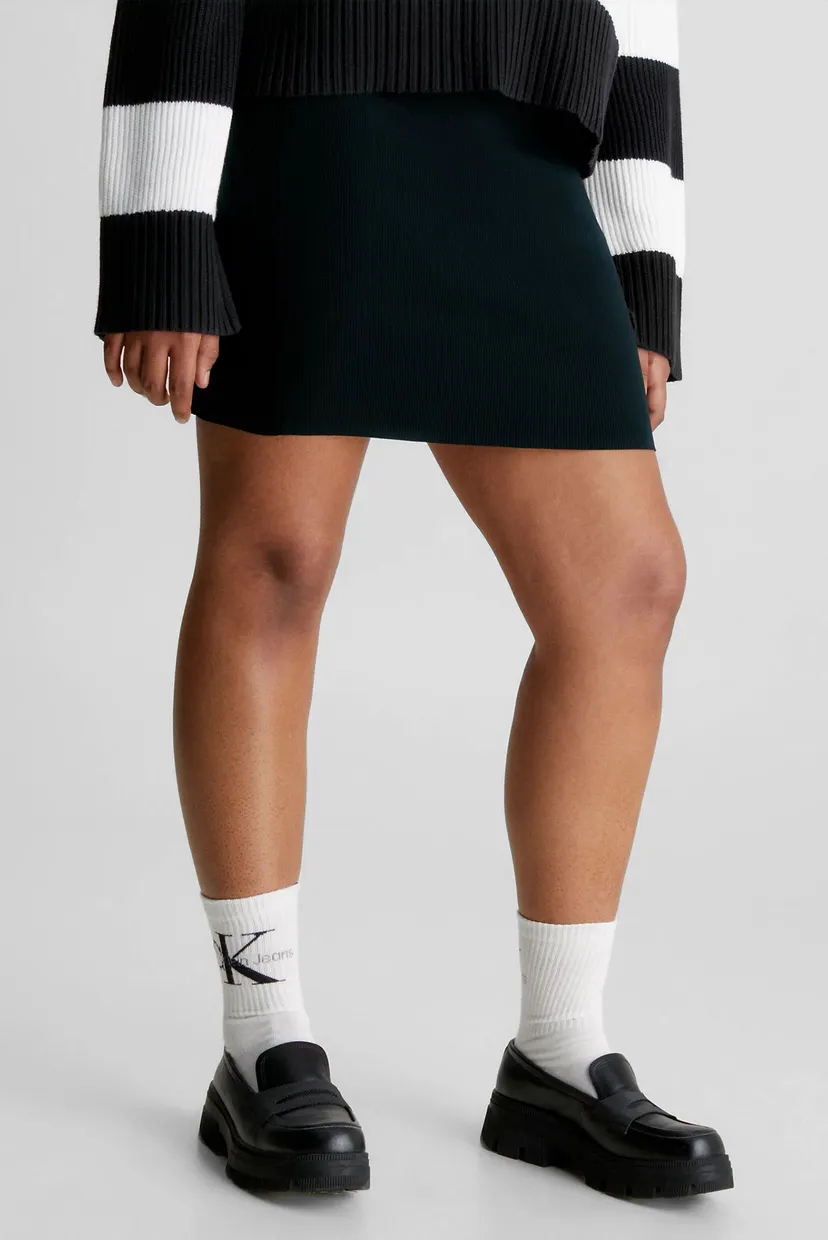 Женская черная юбка BACK ZIP KNITTED SKIRT 4
