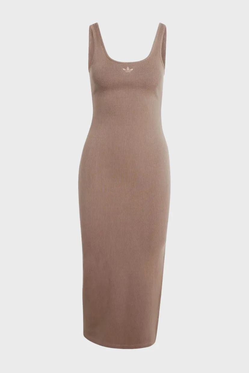 Женское коричневое платье ESSENTIALS RIB TANK MAXI WASHED 6