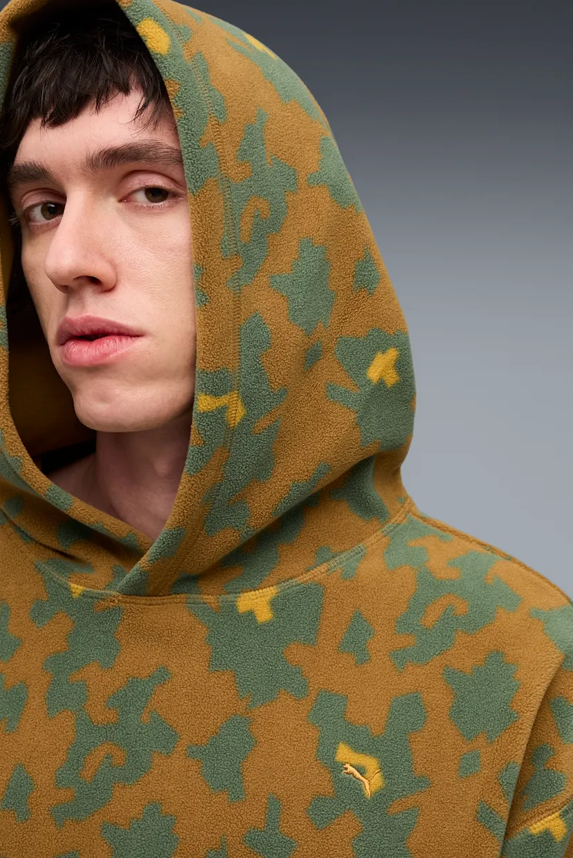 Чоловіче оливкове худі з візерунком Special Items All-Over Print Fleece Hoodie Men 4