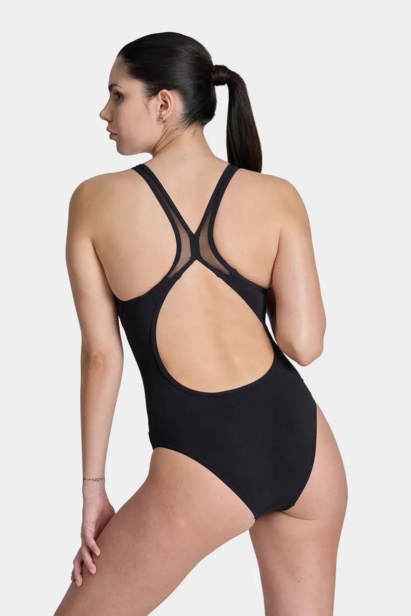 Женский черный купальник MESH PANELS SWIMSUIT SWIM PRO 3