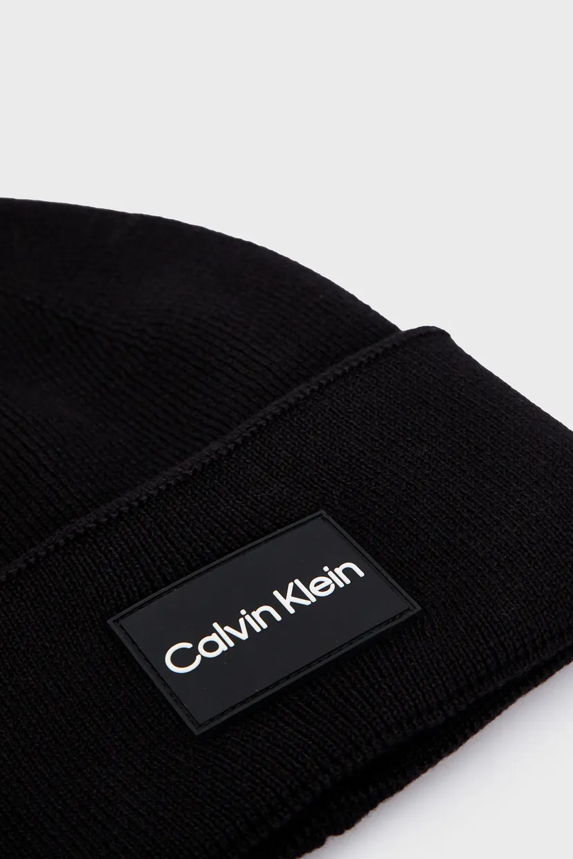 Чоловіча чорна шапка FINE COTTON RIB BEANIE 4