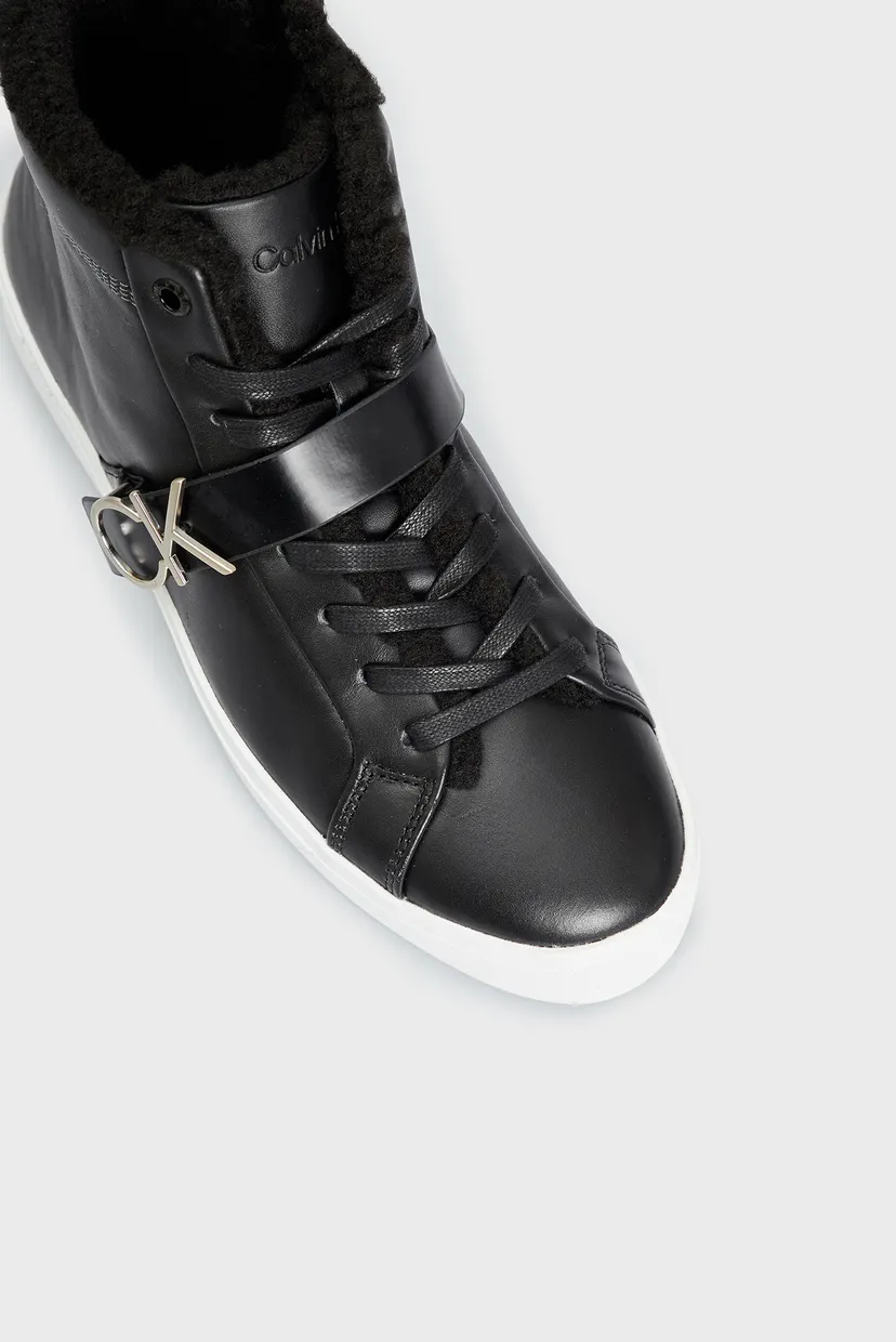 Жіночі чорні шкіряні хайтопи FLATFORM CUPSOLE HIGHTOP W/HW WL 4