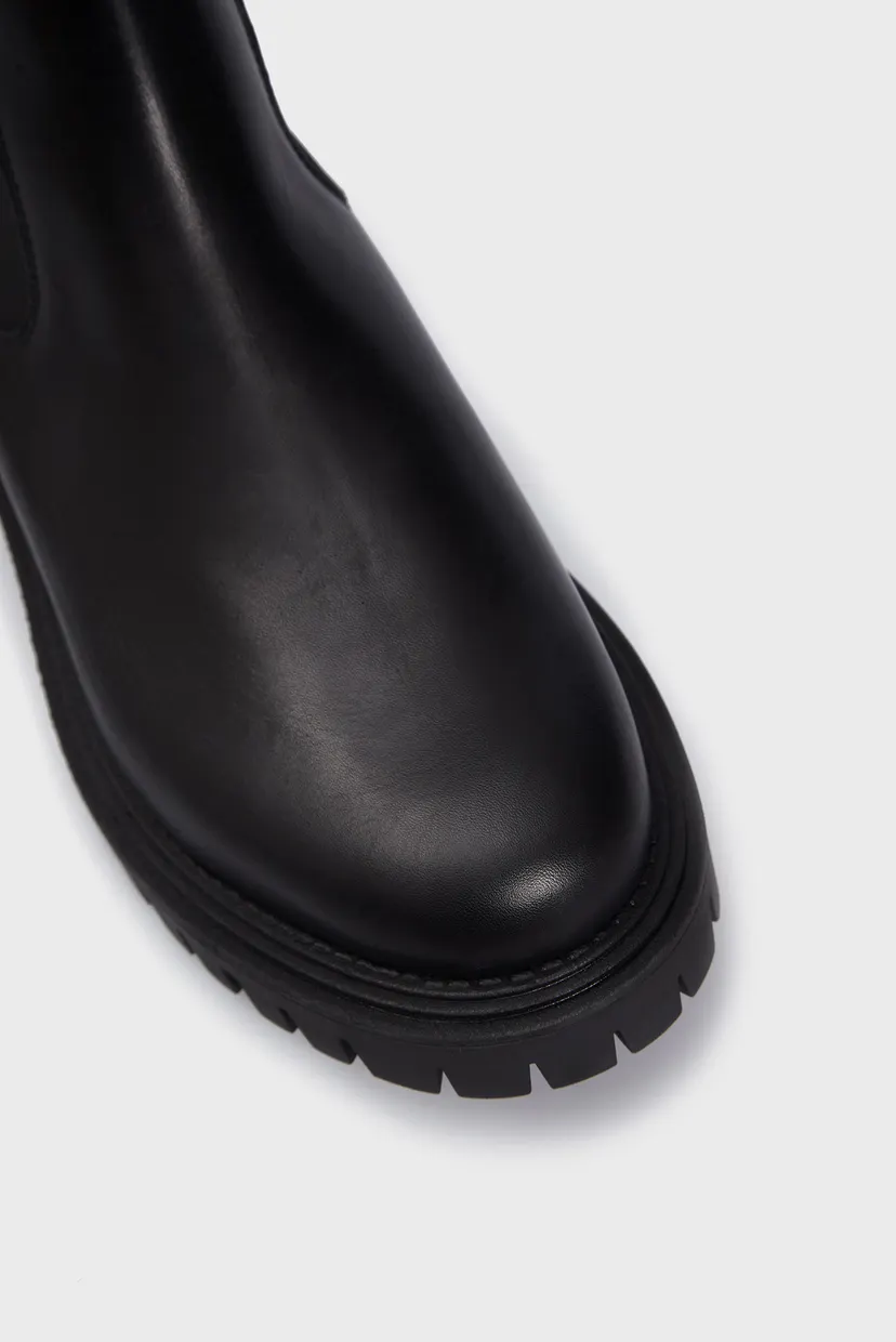 Чоловічі чорні шкіряні челсі PREMIUM CASUAL CHUNKY LTH CHELS 4
