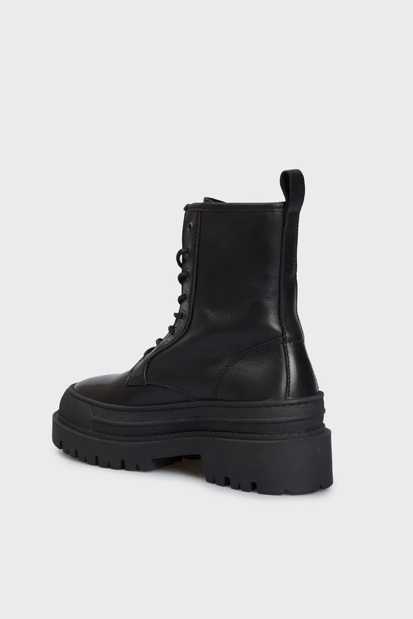 Женские черные кожаные ботинки TJW FOXING LACE UP 4