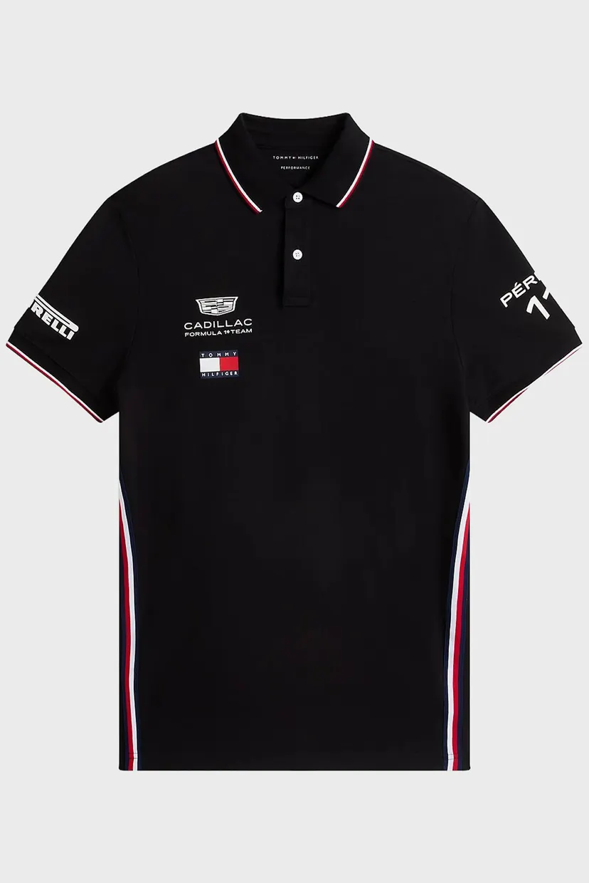 Чоловіче чорне поло TH x Cadillac Formula 1® Team 5