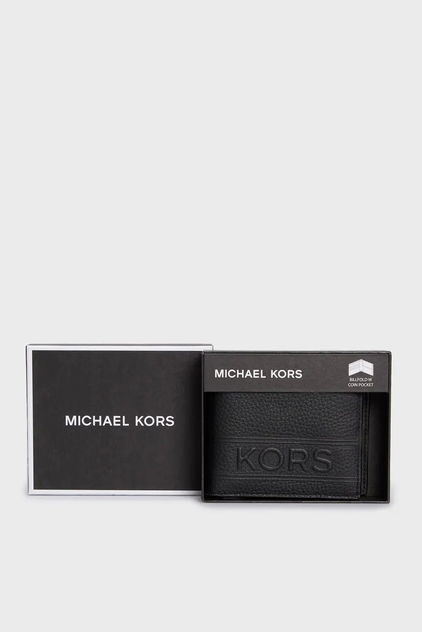 Мужской черный кожаный кошелек HUDSON BILLFOLD W COIN PKT 4