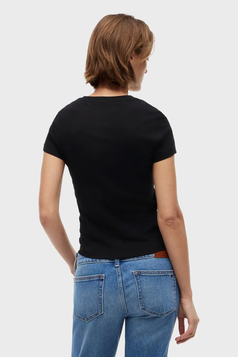 Женская черная футболка SLIM ESS LOGO 3