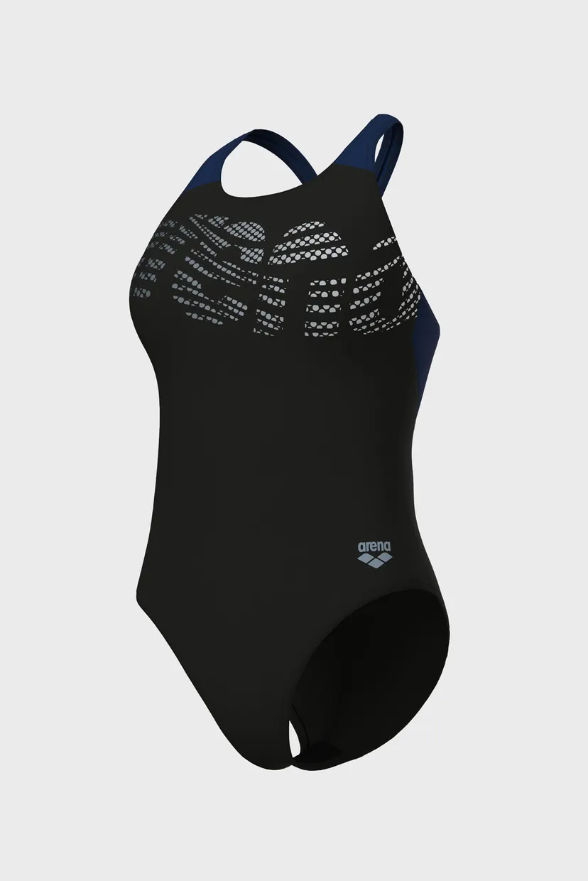 Жіночий чорний купальник FLOWING SWIMSUIT V BACK 4