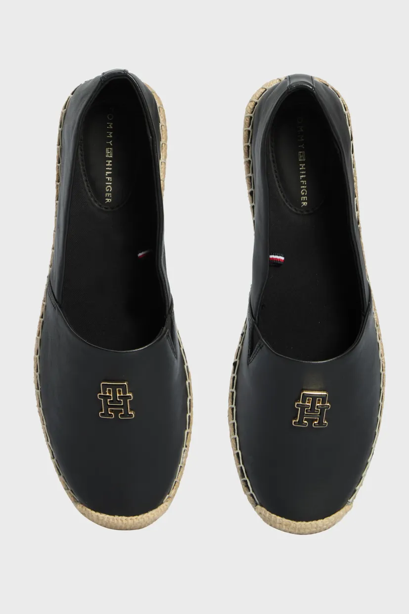 Жіночі чорні шкіряні еспадрилі TH LOGO LEATHER ESPADRILLE 4