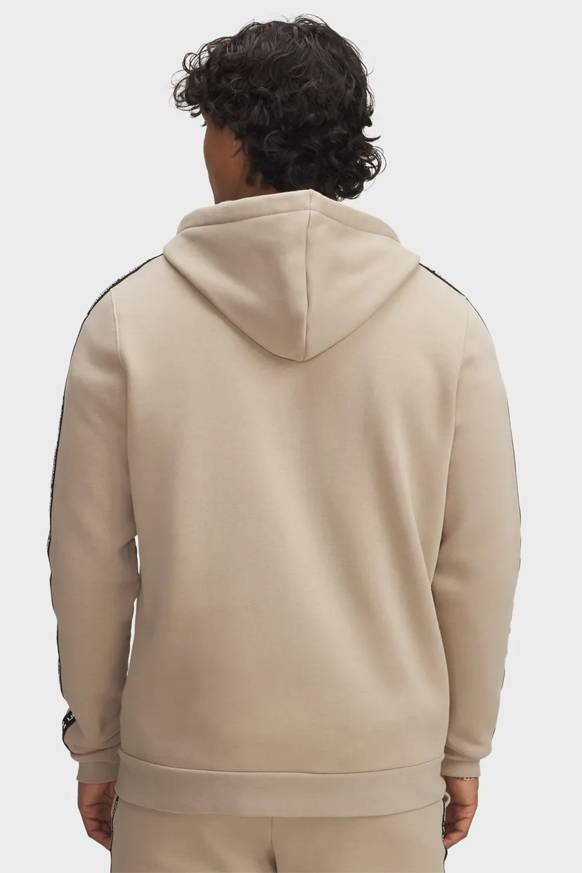 Мужское бежевое худи UA Icon Fleece FZ Taping 3