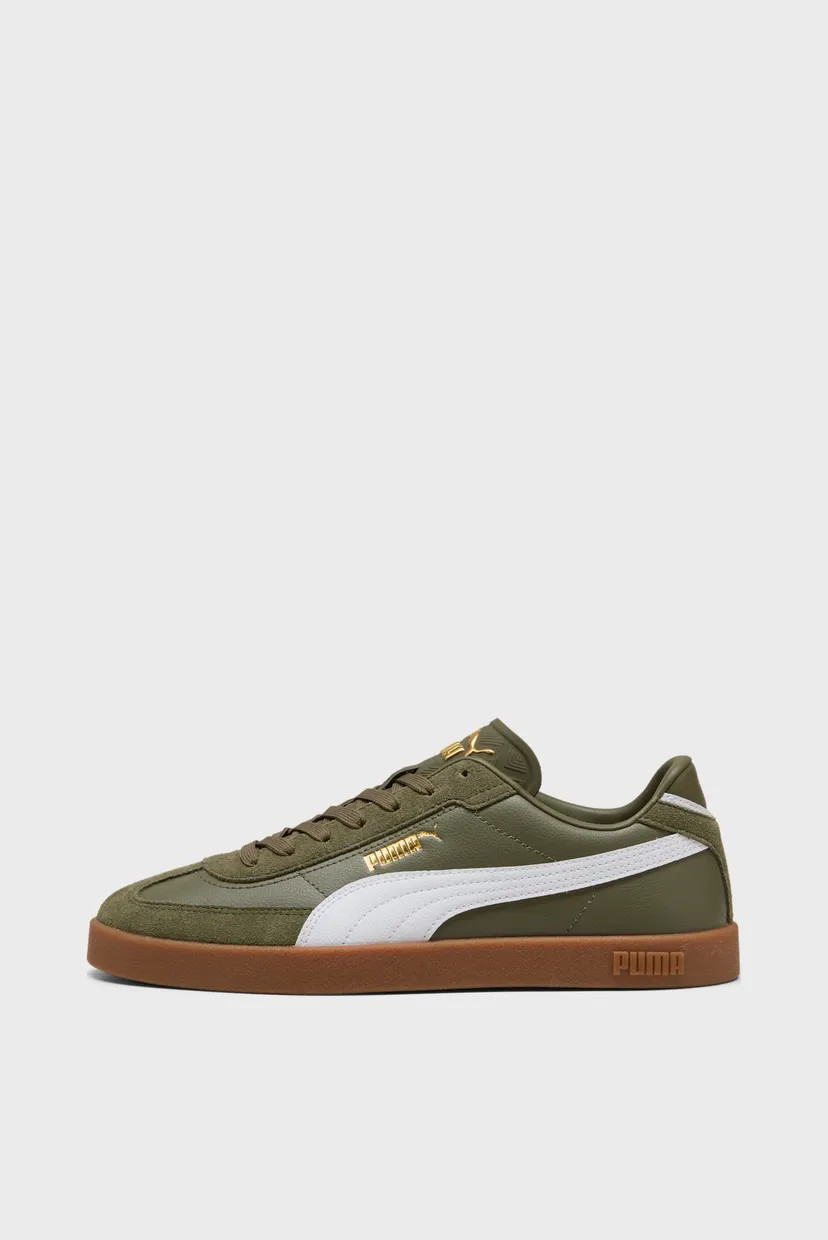 Оливкові шкіряні снікерси PUMA Club II Era Sneakers Unisex 3