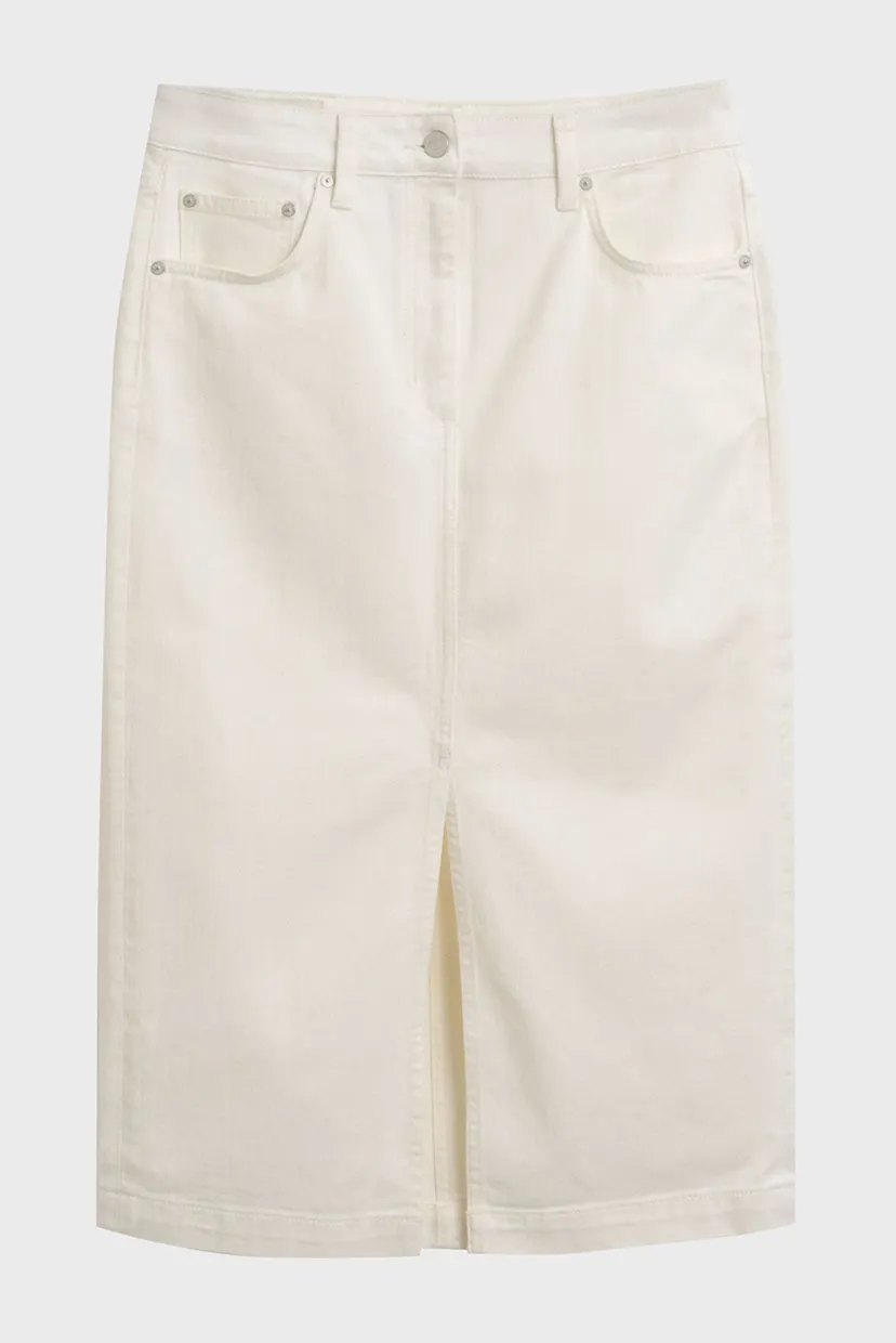 Женская белая джинсовая юбка MIDI WHITE DENIM SKIRT 6