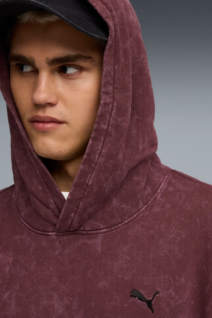 Бордовое худи FUTURE.PUMA.ARCHIVE Boxy Washed Hoodie Unisex (унисекс) 6