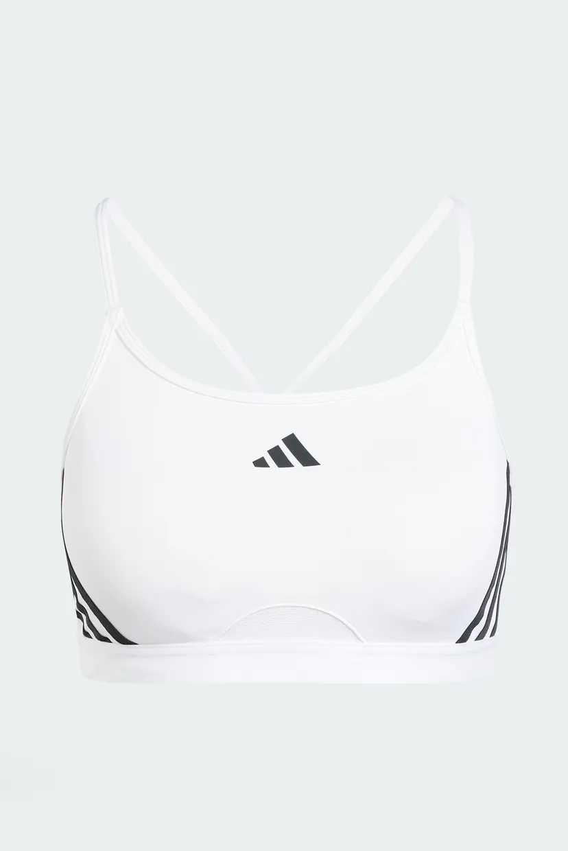 Жіночий білий топ Aeroreact Training Light-Support 3-Stripes 6