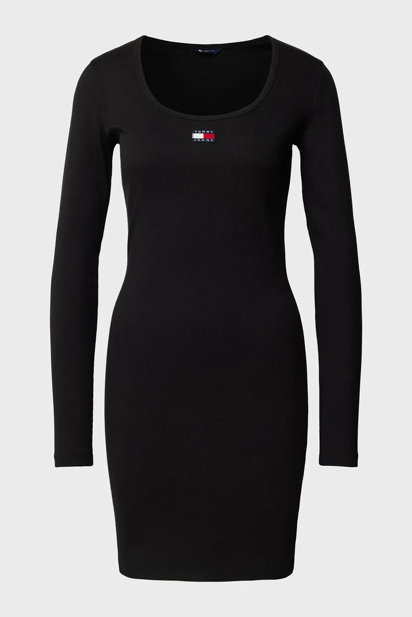 Жіноча чорна сукня TJW BADGE RIB BODYCON DRESS EXT 5