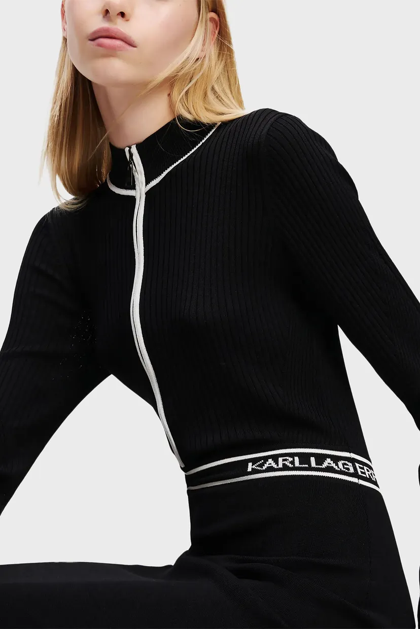 Жіноча чорна сукня LOGO KNIT DRESS 4