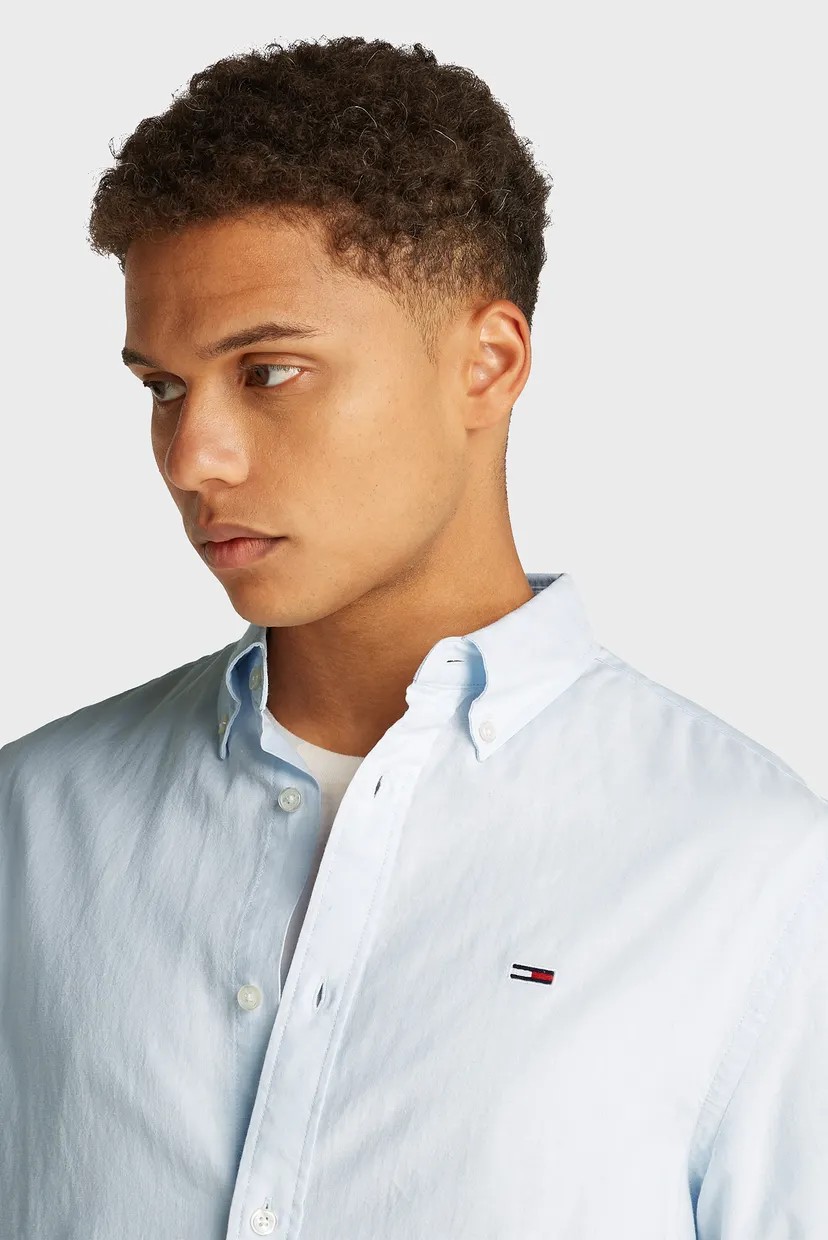 Мужская голубая рубашка TJM REG LINEN BLEND 4