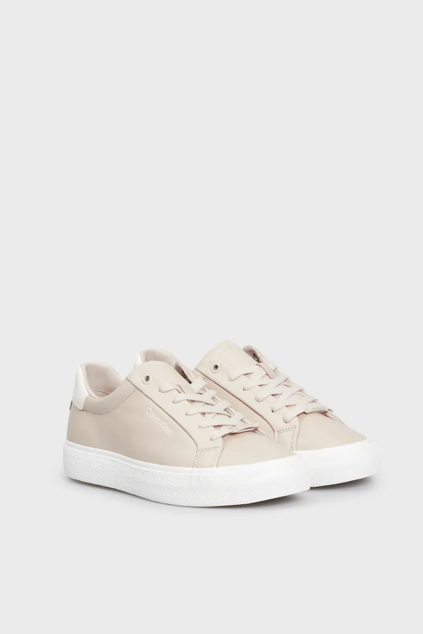 Жіночі бежеві шкіряні снікерси VULC LACE UP TEXTURE FOX - LTH 3
