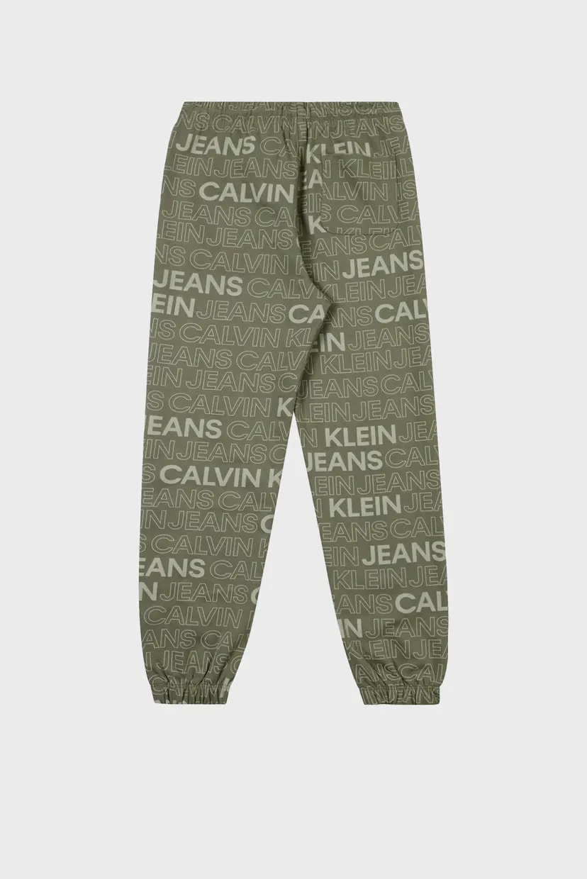 Дитячі зелені спортивні штани з візерунком CKJ LOGO AOP RELAXED JOGGER 5