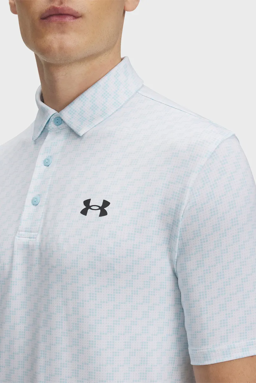 Чоловіче блакитне поло з візерунком UA Playoff 3.0 Printed Polo 3