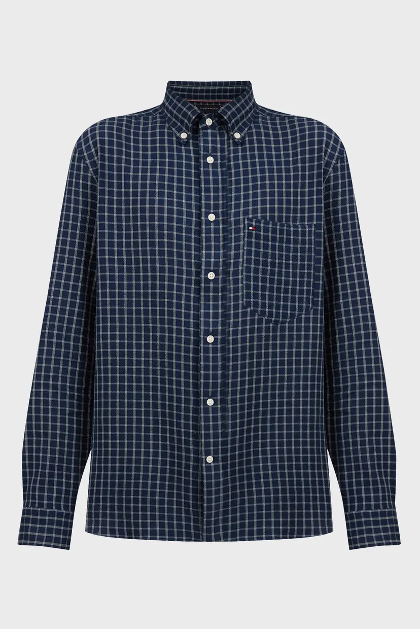 Чоловіча синя картата сорочка TEXTURED GRID CHECK RF SHIRT 6
