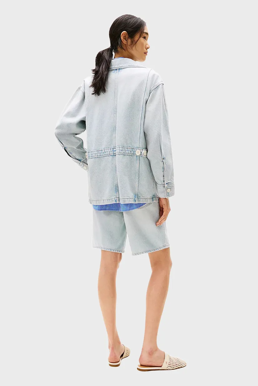 Жіноча блакитна джинсова куртка OVERSIZED 3