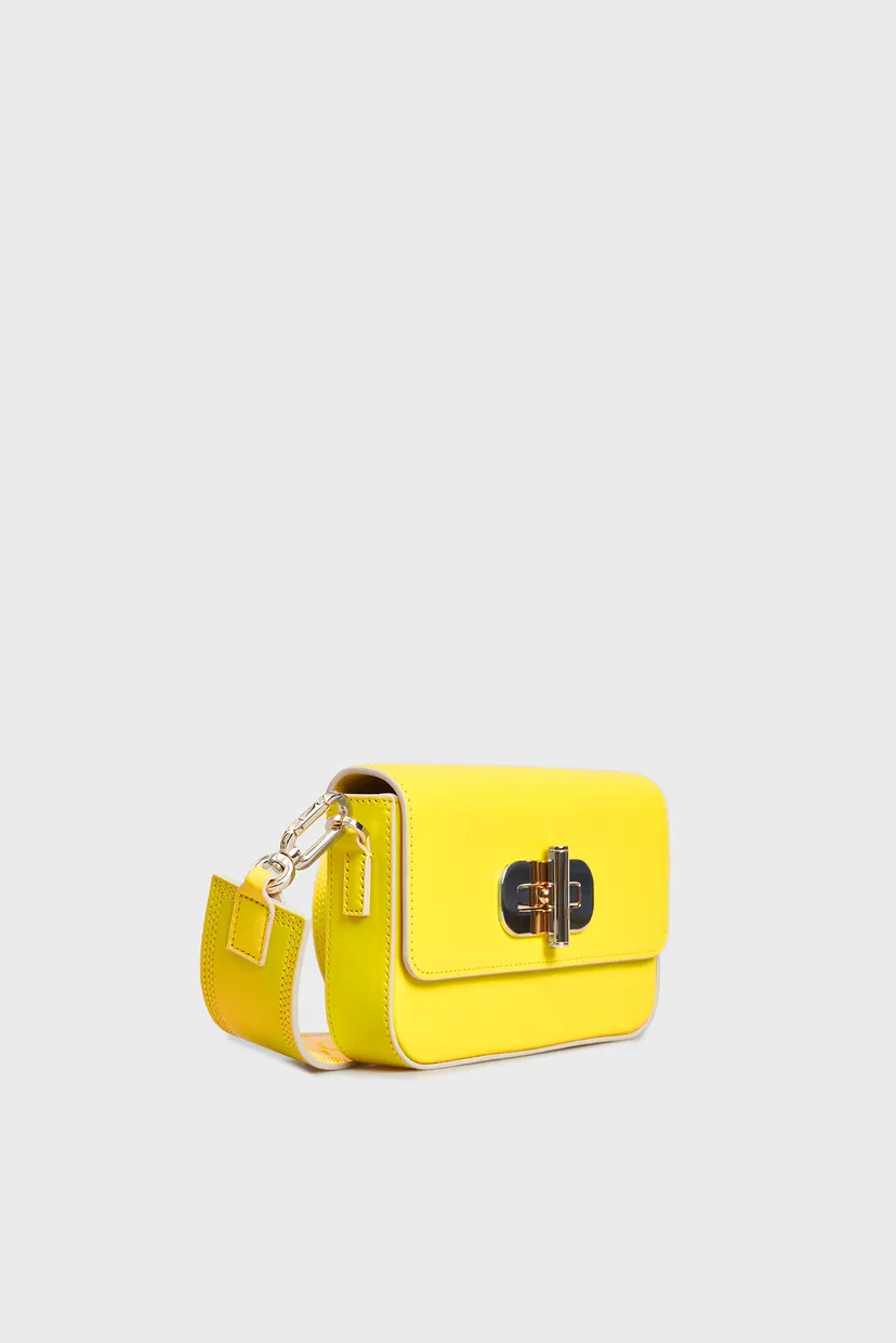 Жіноча жовта шкіряна сумка TURNLOCK LEATHER JOURNEE TL MONO 3