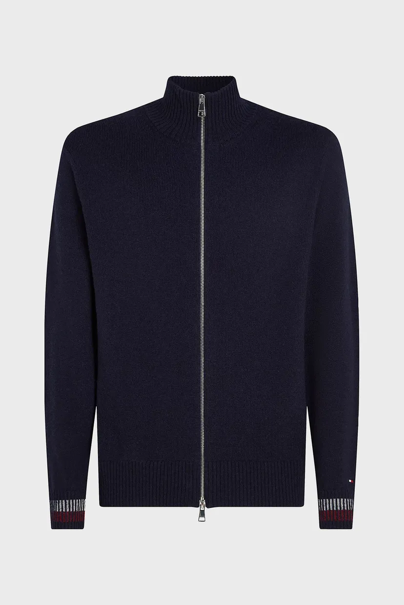 Чоловічий темно-синій вовняний кардиган GS WOOL BLEND ZIP THROUGH 6