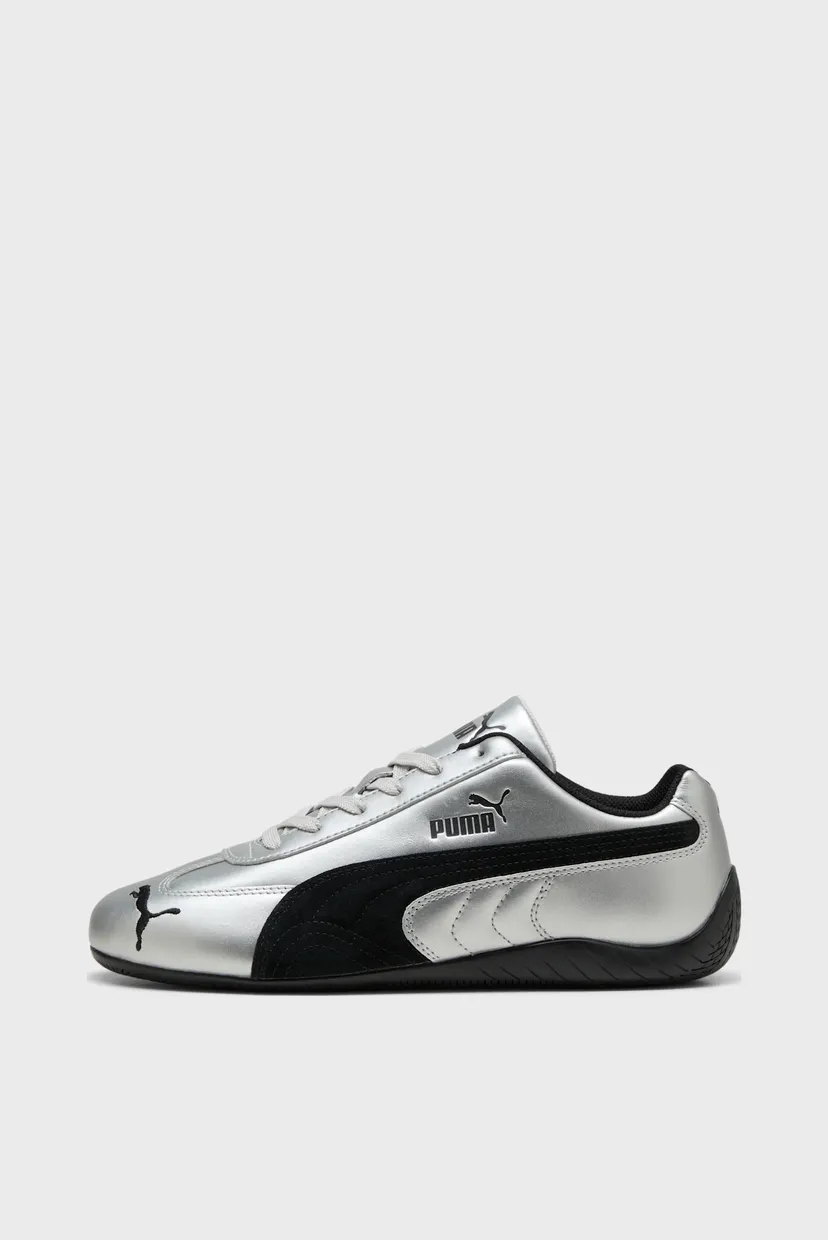 Сріблясті шкіряні кросівки Speedcat Metallic Sneakers Unisex 4