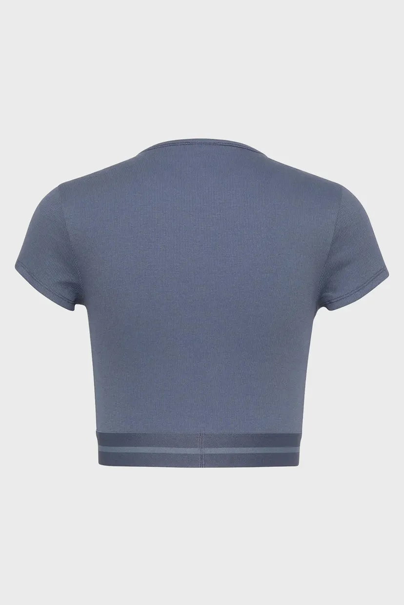 Жіночий синій топ RIB CROP TEE 6