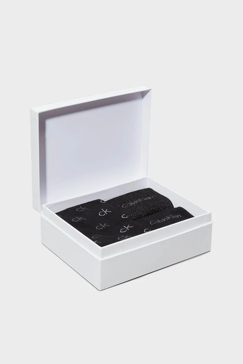 Жіночі чорні шкарпетки (3 пари) CK WOMEN SOCK 3P LUREX LOGO GIFTBOX 4