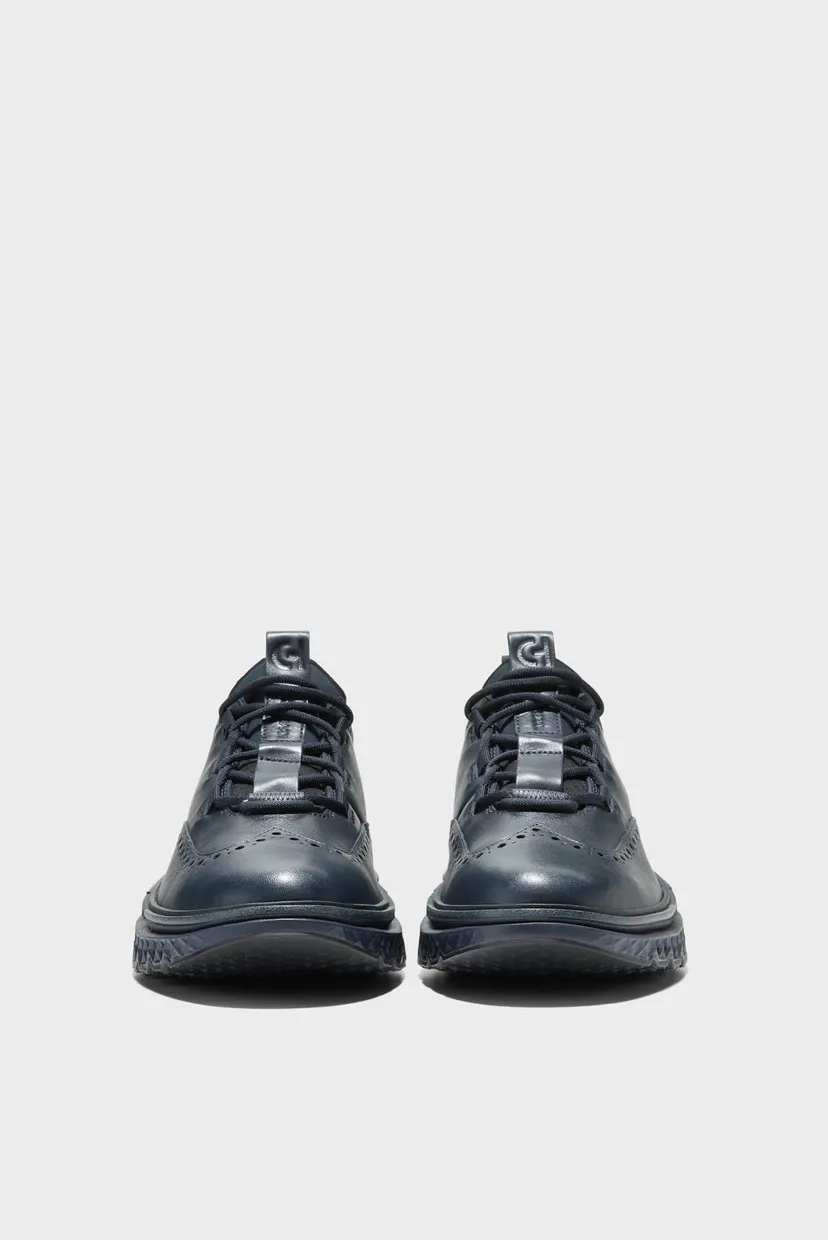 Чоловічі темно-сині шкіряні кросівки 5.ZERØGRAND Wingtip Oxford 3