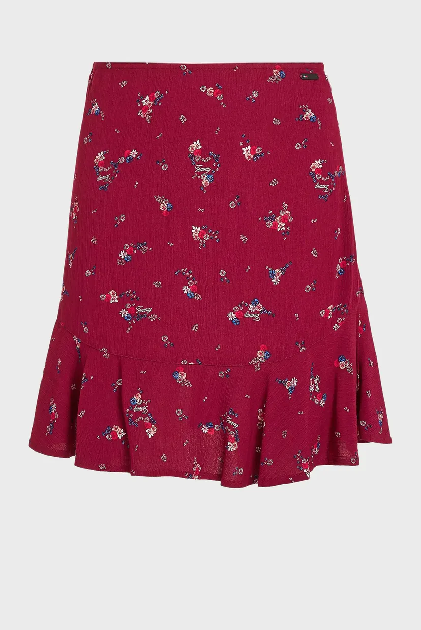 Женская красная юбка с узором TJW FLORAL TIERED MINI 5