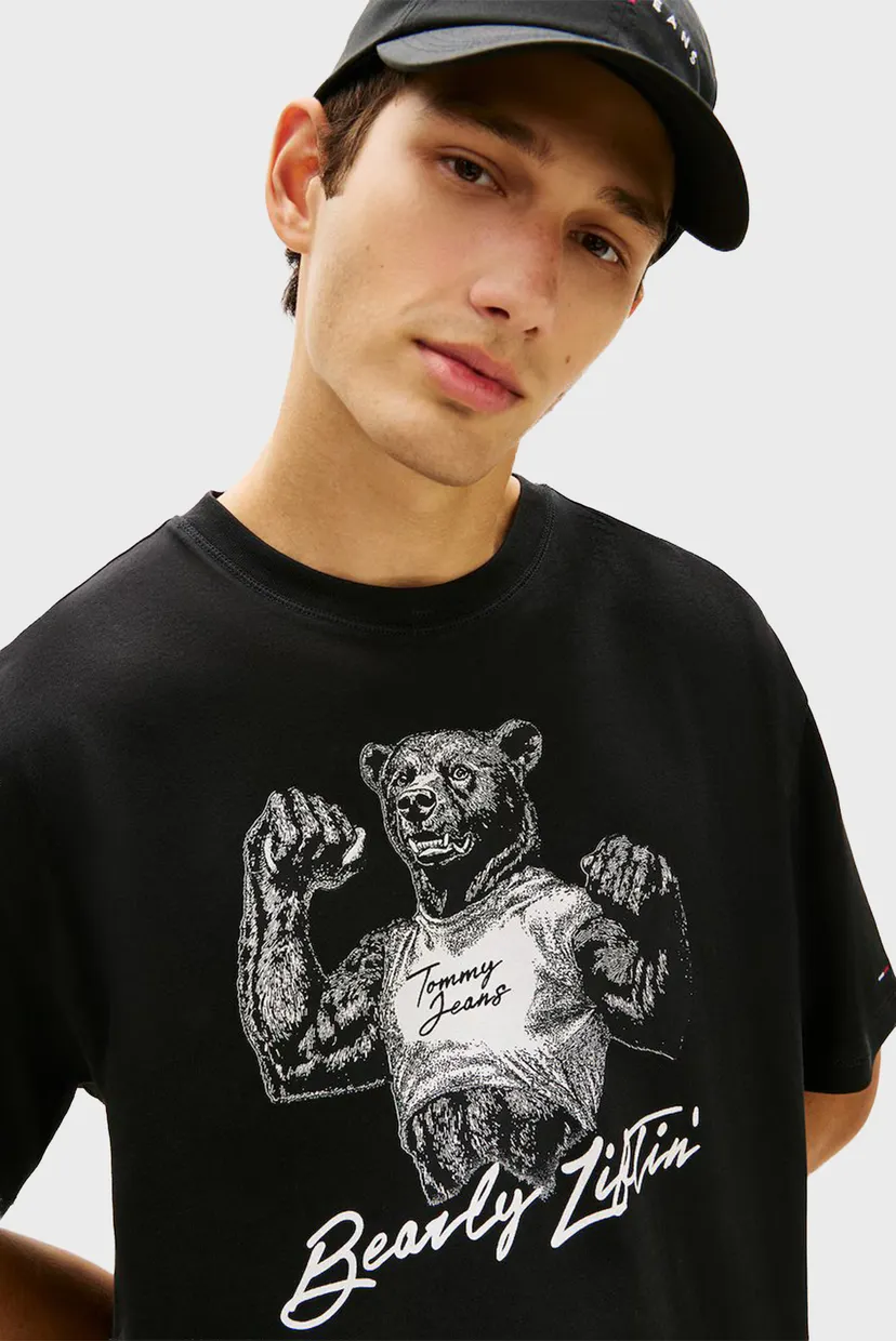 Мужская черная футболка RLX BEAR 4