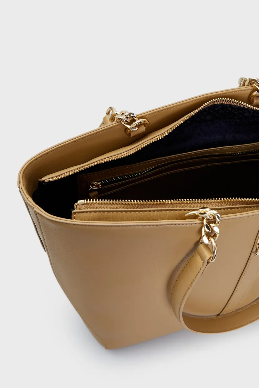 Жіноча бежева сумка TH HERITAGE TOTE 6
