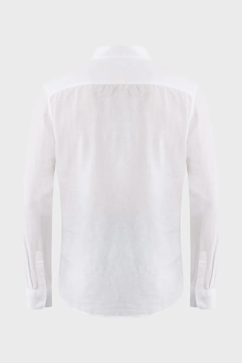 Чоловіча біла лляна сорочка CALEB Basic linen shirt 6