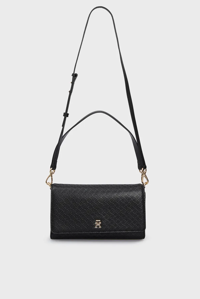 Жіноча чорна сумка з візерунком TH ETERNITY SHOULDER BAG MONO 5