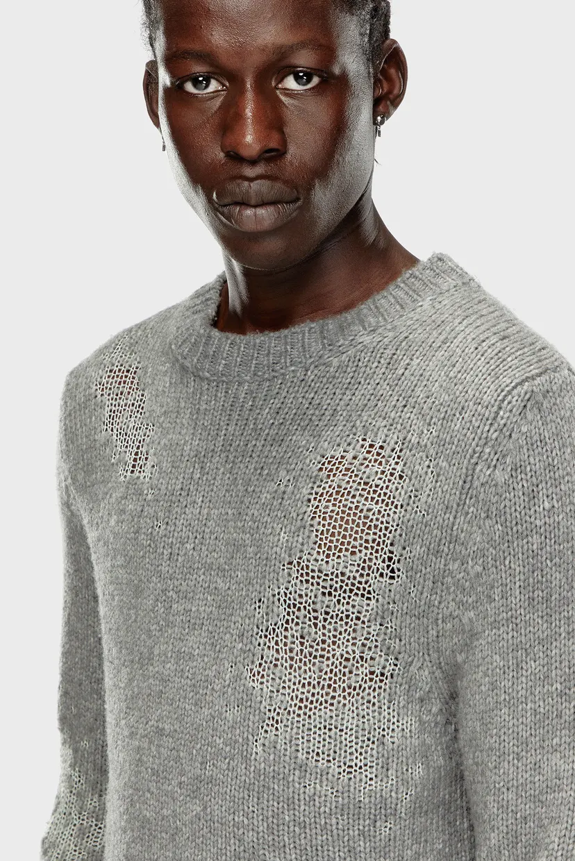 Мужской серый шерстяной джемпер K-NORMAN MAGLIA 4