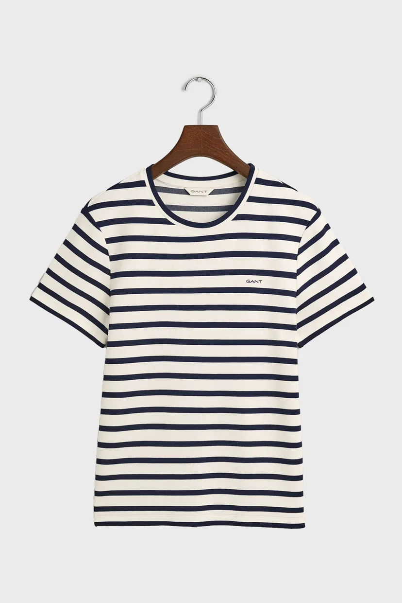 Жіноча біла футболка у смужку STRIPED SS 5