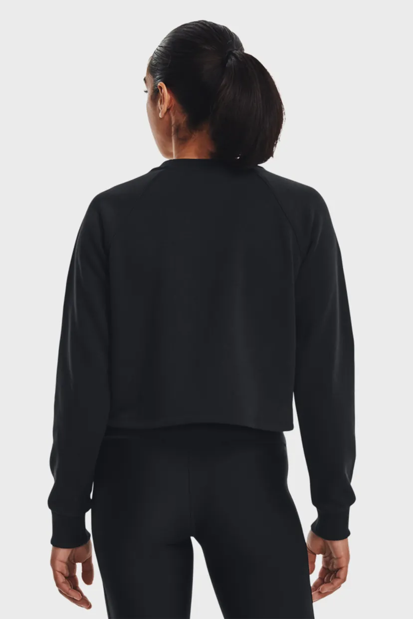 Жіночий чорний світшот UA Crop Terry LS BTG 3