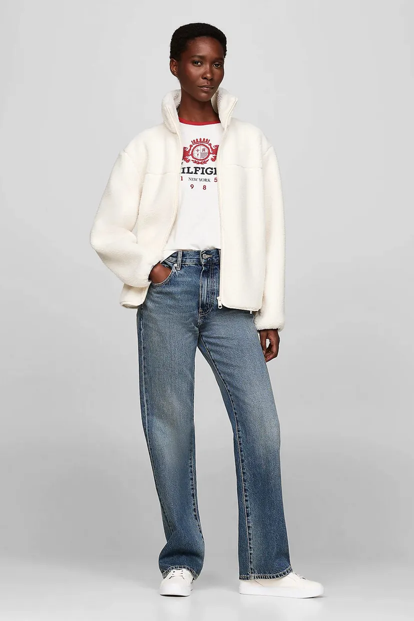 Женская белая куртка REG TEDDY ZIP UP Tommy Hilfiger WW0WW43223